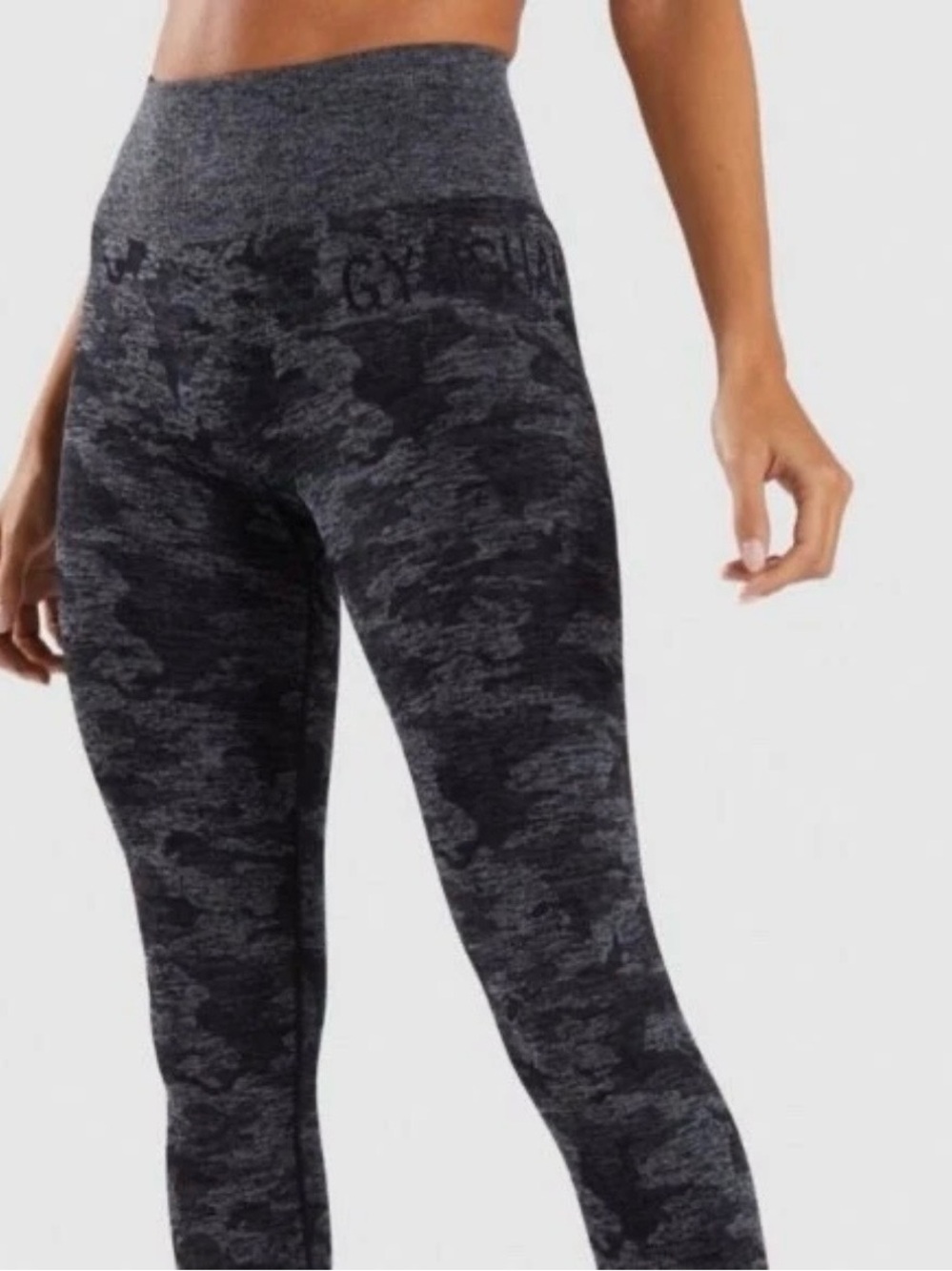 Gymshark Camo Seamless Leggings Black Women's Gym Athleisure Training Likely M
